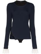Chloé Lace-embellished Bodysuit Jumper - Blue