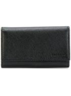 Prada Logo Embossed Key Wallet - Black