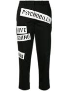 Love Moschino Cropped Printed Trousers - Black