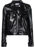 Courrèges Zipped Biker Jacket, Women's, Size: 44, Black, Cotton/polyurethane