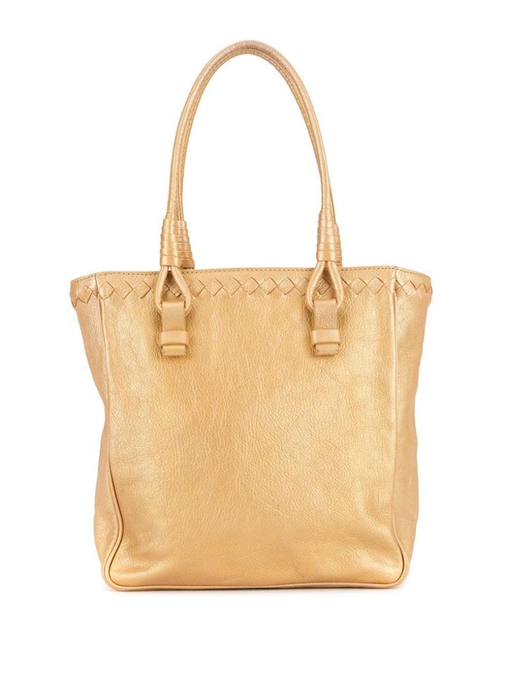Bottega Veneta Pre-owned Intrecciato Detail Tote - Gold