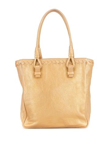 Bottega Veneta Pre-owned Intrecciato Detail Tote - Gold