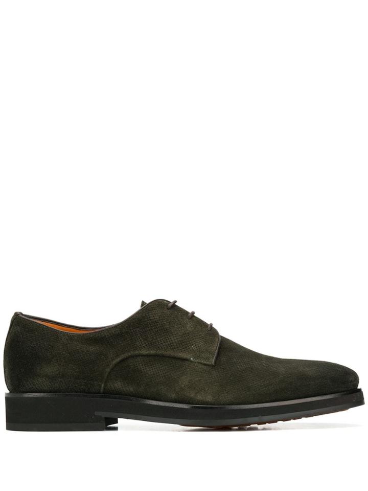 Santoni Textured Derby Shoes - Green
