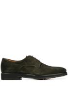 Santoni Textured Derby Shoes - Green