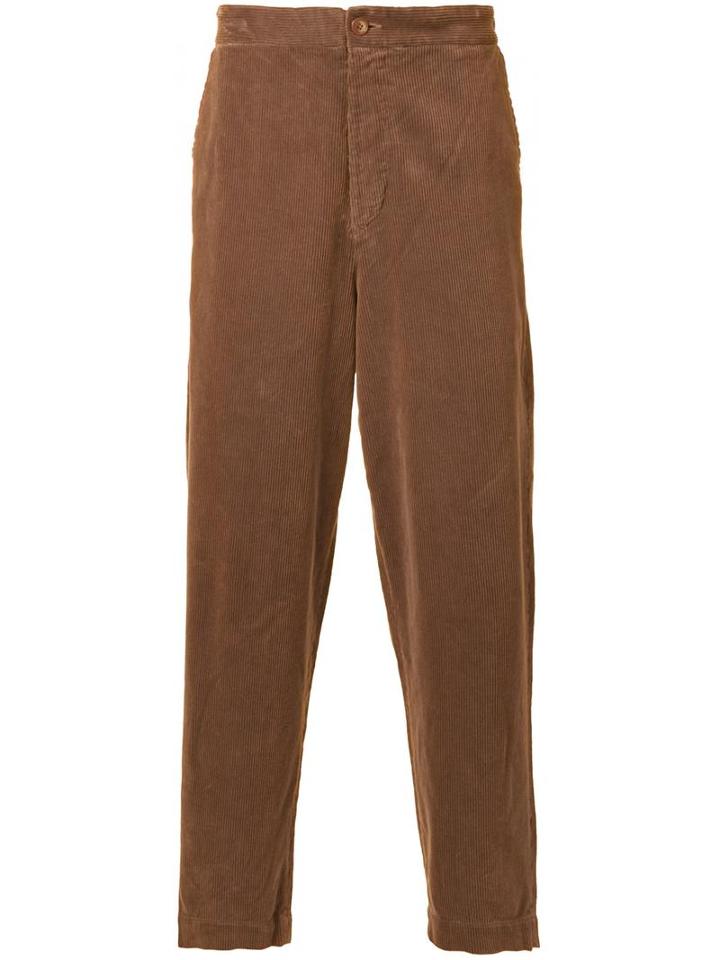 Cityshop Corduroy Tapered Trousers, Men's, Size: Large, Brown, Cotton