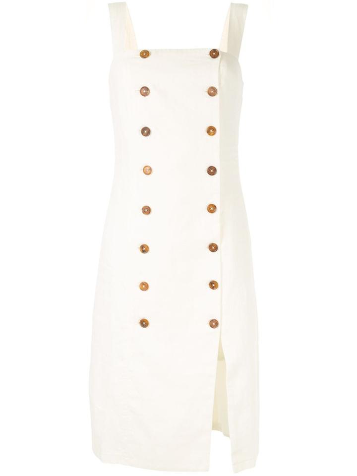 Venroy Double Breasted Midi Dress - White