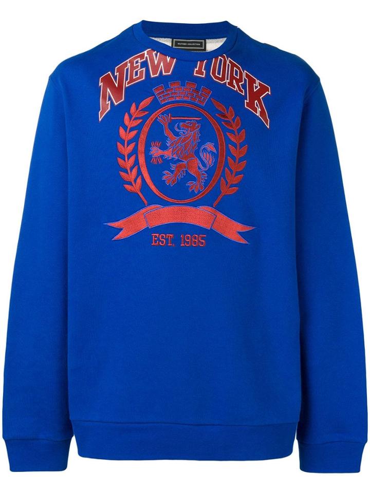 Tommy Hilfiger Contrast Panel Embroidered Sweatshirt - Blue