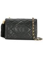 Chanel Vintage Cc Stitch Tassel Chain Bag - Black