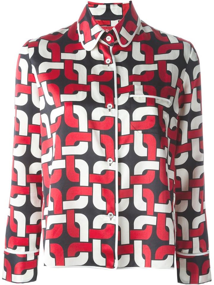 For Restless Sleepers Geometric Print Pyjamas Top