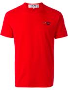 Comme Des Garçons Play Embroidered Logo T-shirt, Men's, Size: Large, Red, Cotton