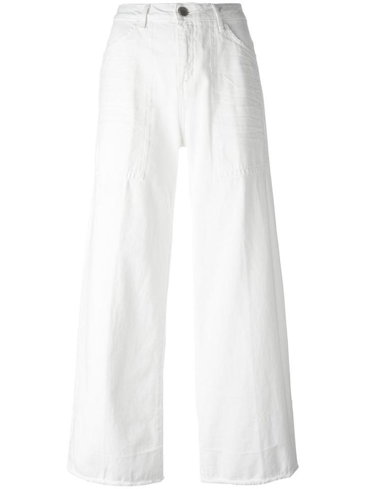 Twin-set Wide-legged Cropped Jeans, Women's, Size: 25, White, Cotton