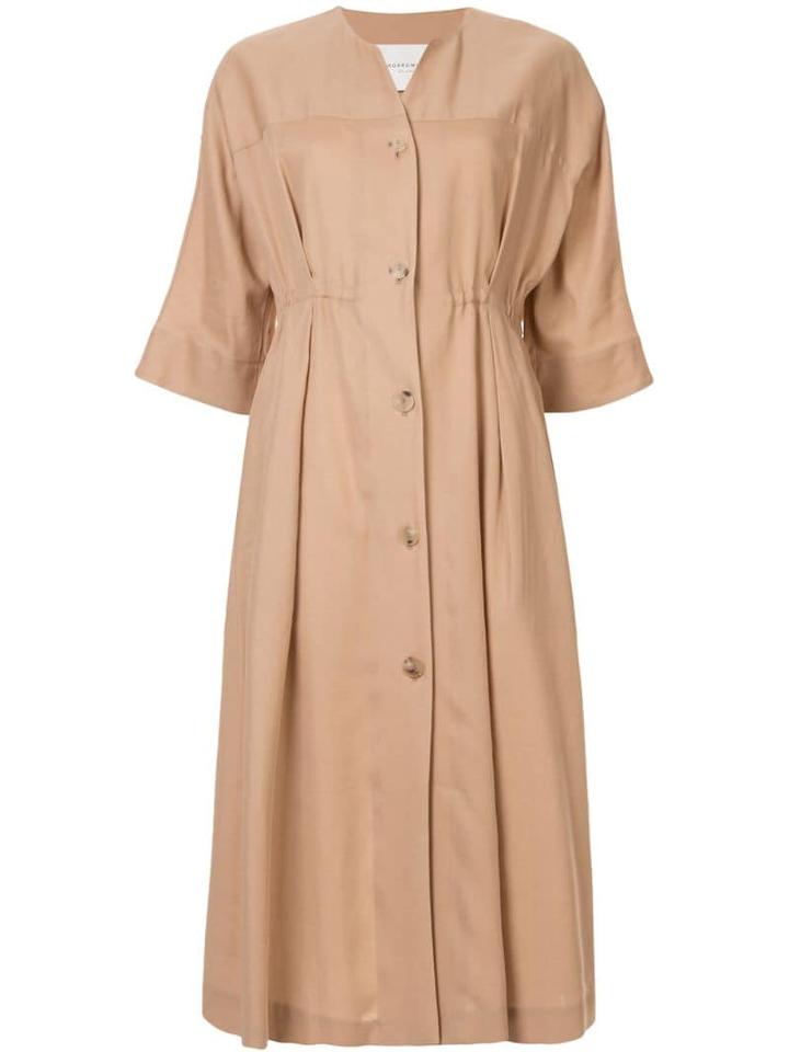 Tomorrowland Button Poplin Dress - Neutrals