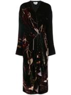 Act N&deg;1 Printed Velvet Kimono Dress - Brown