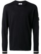 Stone Island Contrast Panelled Cuff Sweater - Black