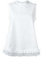 Simone Rocha Fringed Trim T-shirt, Women's, Size: Small, White, Cotton/polyamide