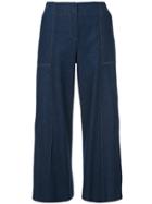 Hellessy Pearl Detail Cropped Trousers - Blue