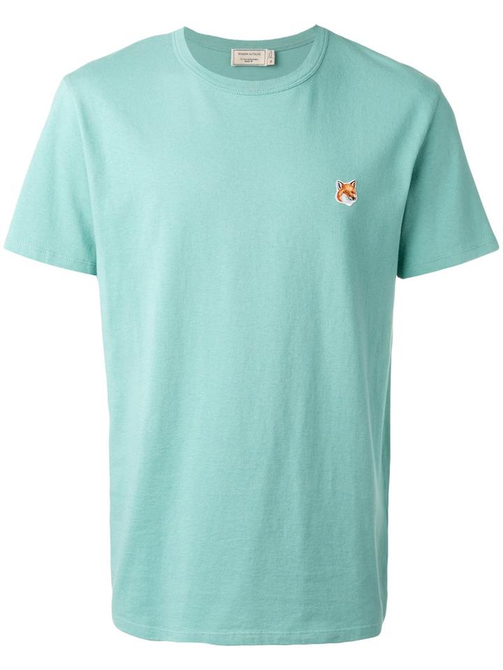 Maison Kitsuné Embroidered Fox T-shirt, Men's, Size: Medium, Green, Cotton