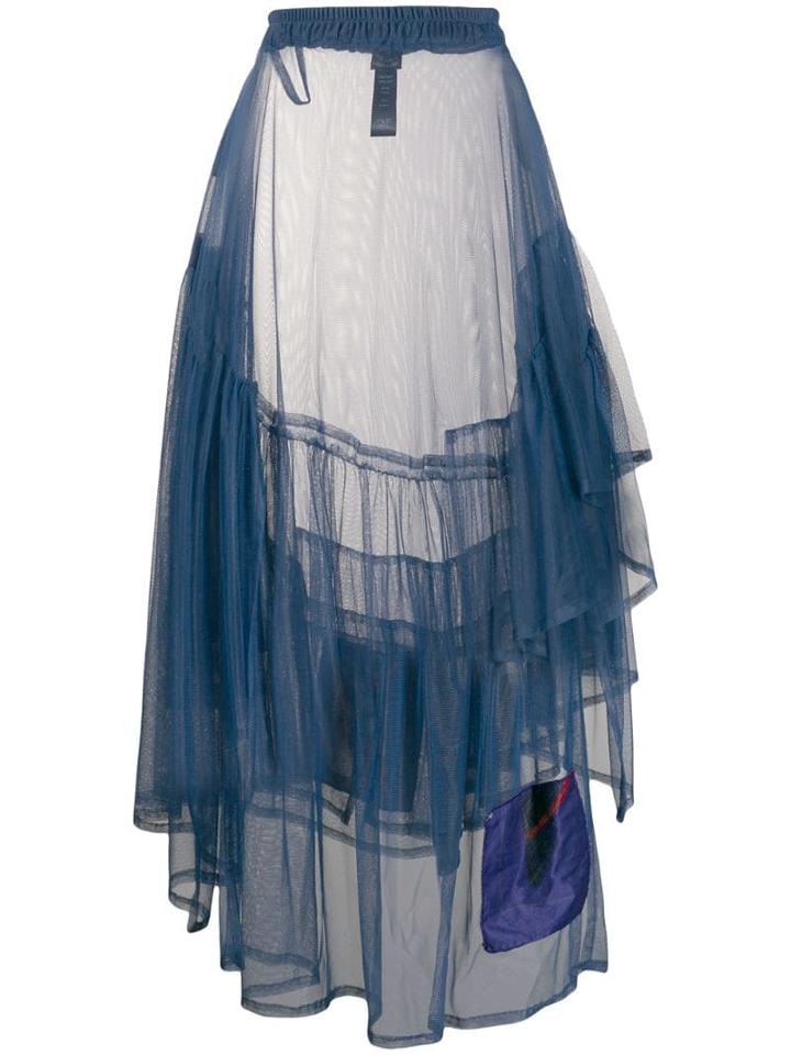 Barbara Bologna Asymmetric Flared Skirt - Blue