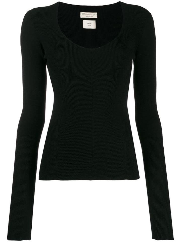 Bottega Veneta Ribbed Knitted Jumper - Black