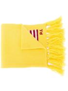Polo Ralph Lauren Logo Embroidered Fringed Scarf - Yellow