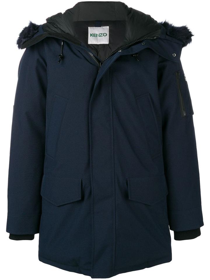 Kenzo Hooded Padded Coat - Blue