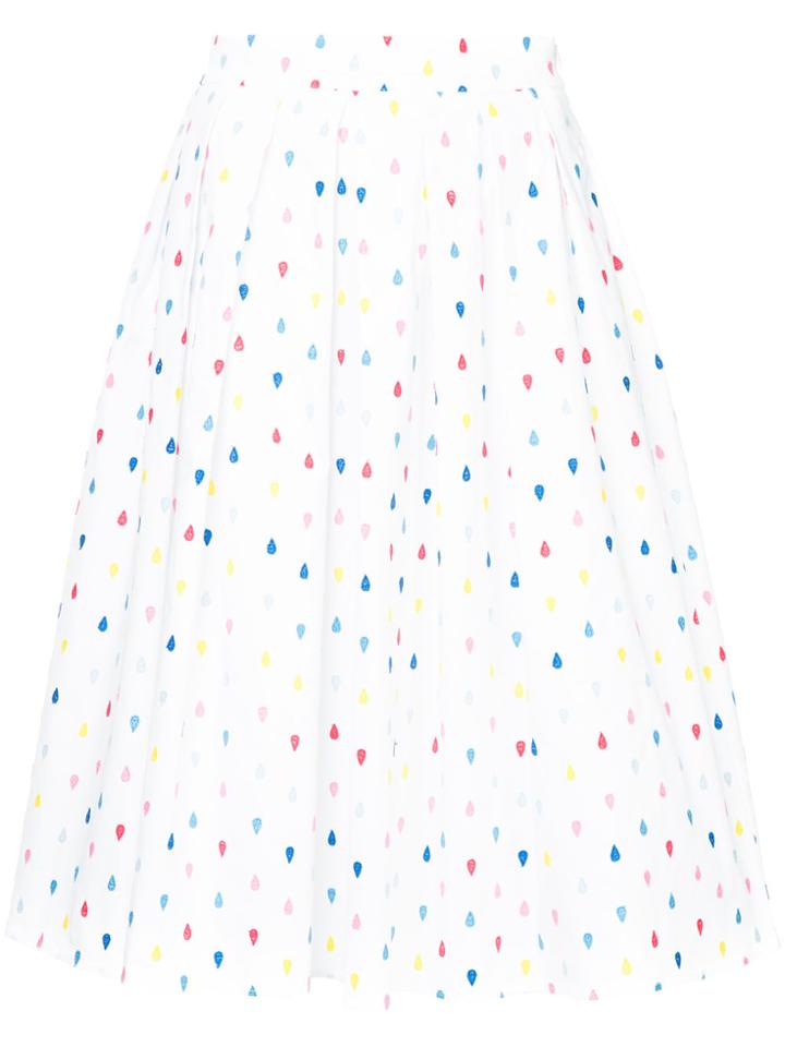 Ultràchic Rain Print Midi Skirt - White