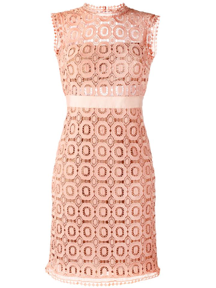 Essentiel Antwerp Open Lace Fitted Dress - Pink & Purple