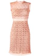 Essentiel Antwerp Open Lace Fitted Dress - Pink & Purple