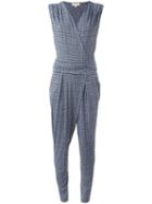 Michael Kors Floral Pattern Jumpsuit, Women's, Size: Medium, Blue, Polyester/spandex/elastane