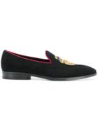 Billionaire Logo Crest Loafers - Black