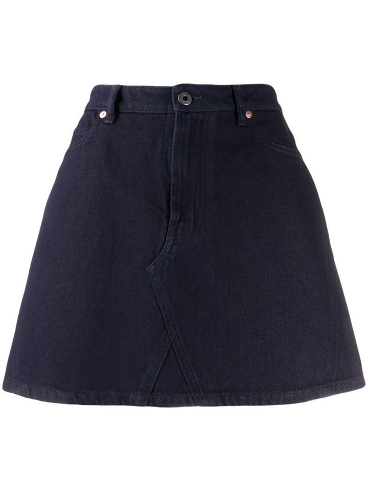Valentino Vlogo Denim Skirt - Blue