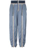 Chloé Zipped Trackpants, Women's, Size: 36, Blue, Acetate/silk/viscose/spandex/elastane