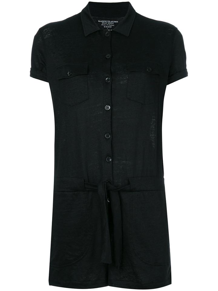 Majestic Filatures Collared Playsuit - Black