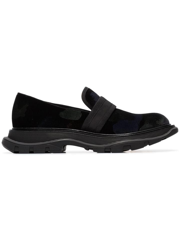 Alexander Mcqueen Black Chunky Leather Loafers