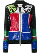 Iceberg Sequin Bomber Jacket - Black