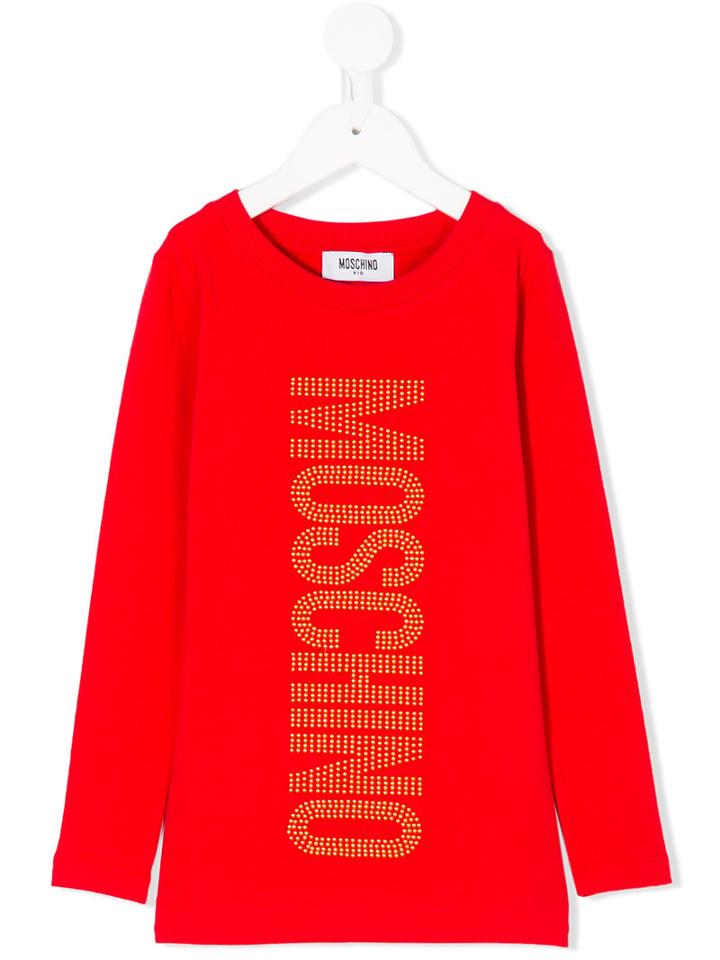 Moschino Kids - Logo Long Sleeve T-shirt - Kids - Cotton/spandex/elastane - 8 Yrs, Red