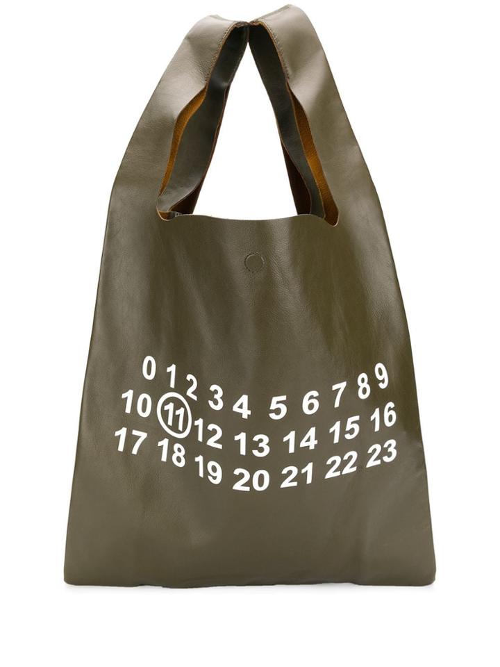 Maison Margiela Calendar Print Tote - Green