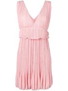 Chloé Waist Ruffles Pleated Dress - Pink