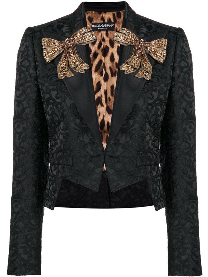 Dolce & Gabbana Embellished Bow Blazer - Black