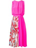 Emilio Pucci Burle Print Panelled Silk Midi Dress - Pink