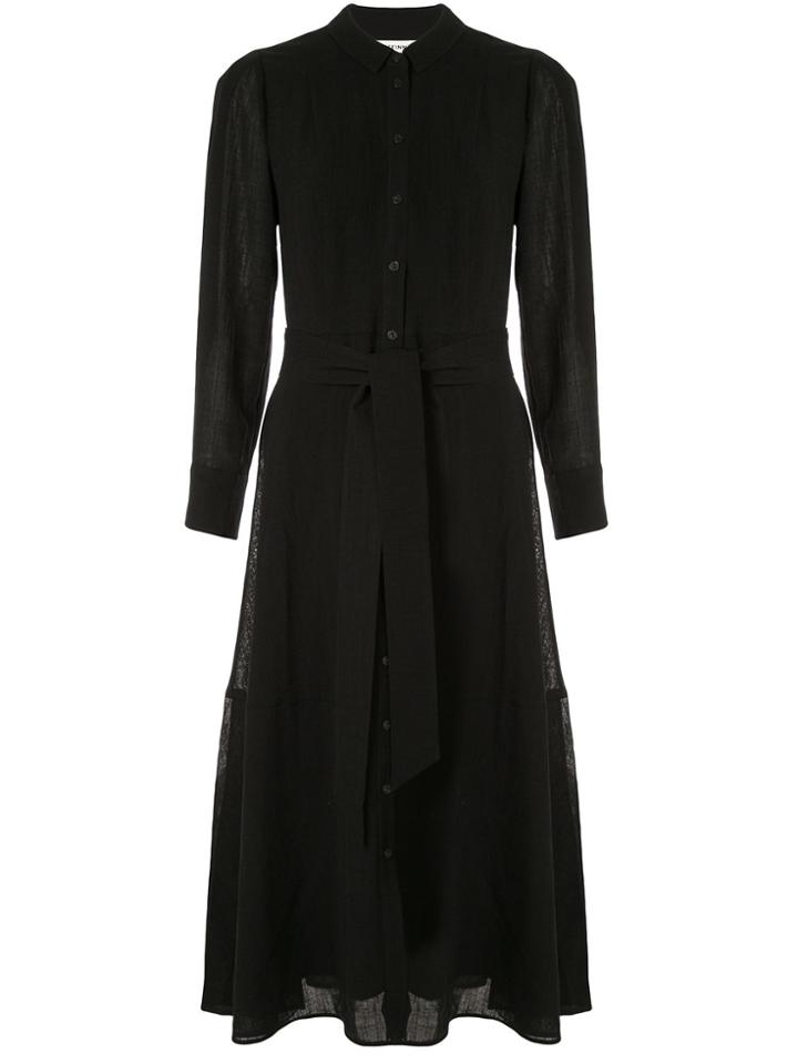 Cefinn Long Sleeve Belted Shirt Dress - Black