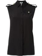 Kenzo Sleeveless Shirt, Women's, Size: 34, Black, Silk