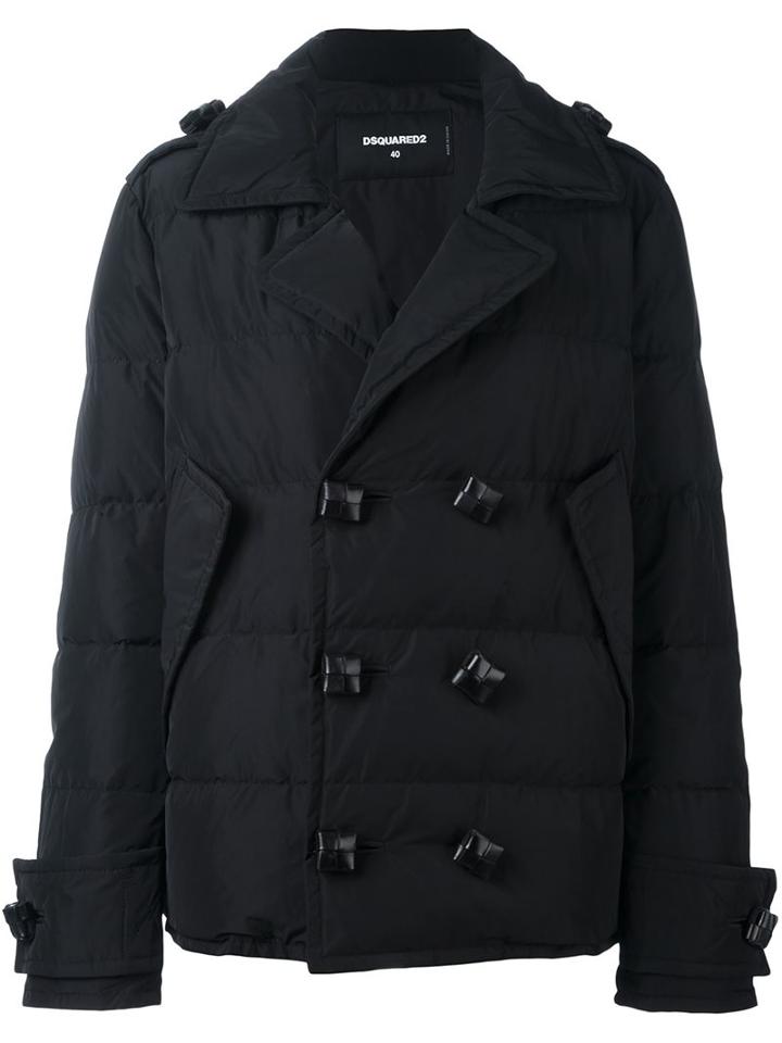 Dsquared2 Padded Double Breasted Jacket, Women's, Size: 40, Black, Polyester/polyamide/feather Down
