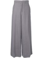 Rito High Waisted Palazzo Trousers, Women's, Size: 36, Grey, Wool