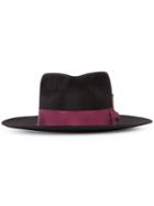Nick Fouquet Ribbon Trim Hat, Men's, Size: 57, Black, Beaver Fur