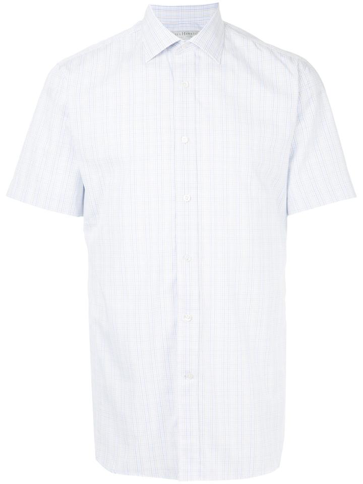 Gieves & Hawkes Short Sleeve Checked Shirt - White