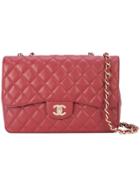 Chanel Vintage Jumbo Flap Shoulder Bag - Red