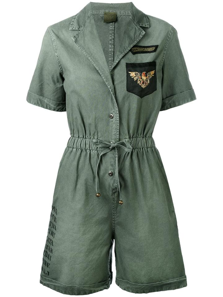 Mr & Mrs Italy Patch Detail Playsuit - Green