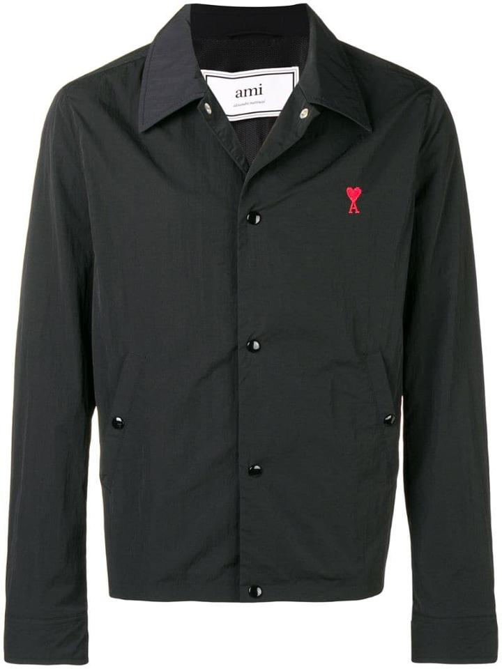 Ami Paris Ami De Coeur Snap Buttoned Jacket - Black