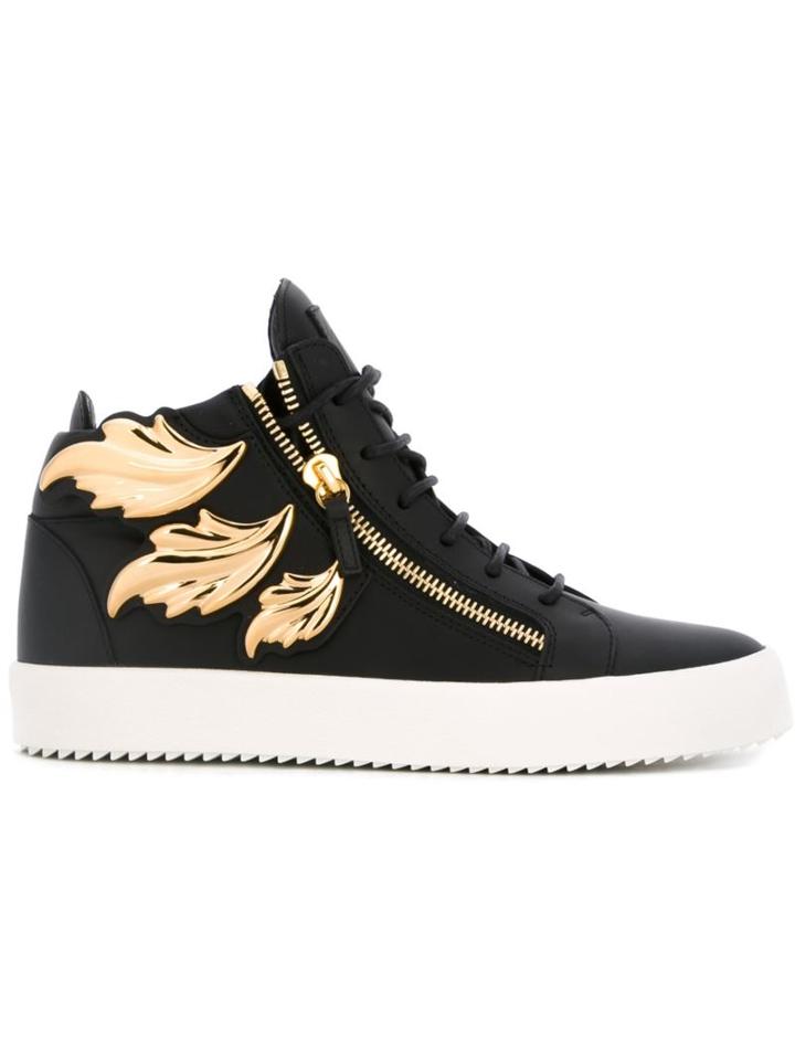 Giuseppe Zanotti Design Cruel Mid-top Sneakers, Men's, Size: 45, Black, Leather/metal Other/rubber